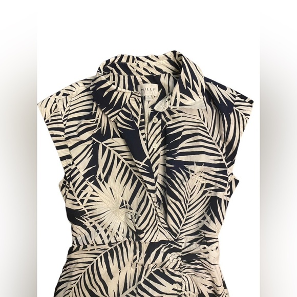 Milly Maxwell Leaf-Print Cap-Sleeve Dress Size 6 - Picture 5 of 9
